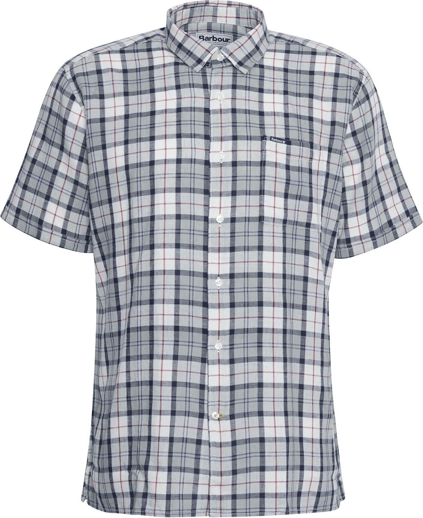 Barbour Midfield Tartan Summerfit Shirt Mens Bleached Pine Tartan