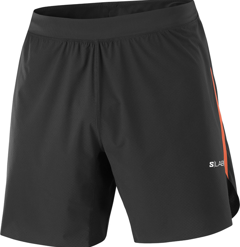 Salomon S/Lab Speed SPL Shorts 7" Mens Deep Black / Fiery Red