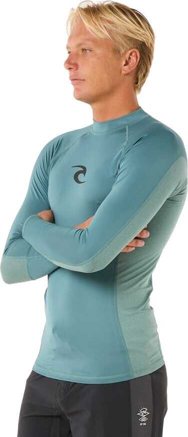 Rip Curl Waves UPF Performance Long Sleeve Mens Blue Stone