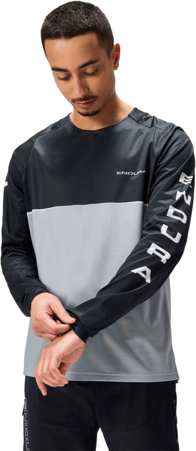 Endura Core Printed L/S Tee Mens Black