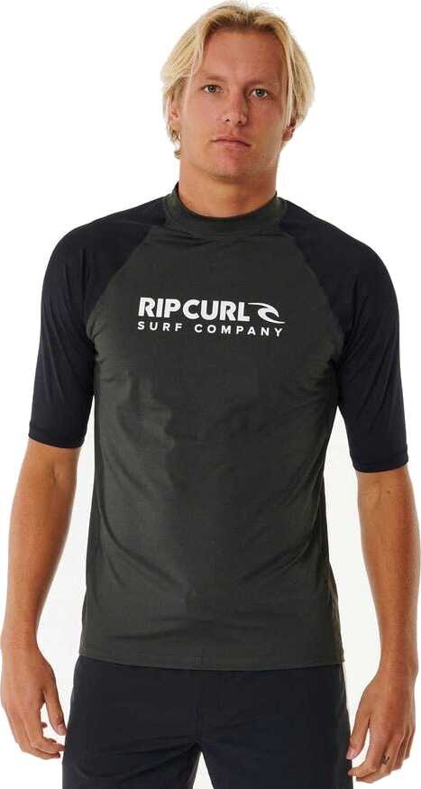 Rip Curl Shock UPF Short Sleeve Mens Black Marle