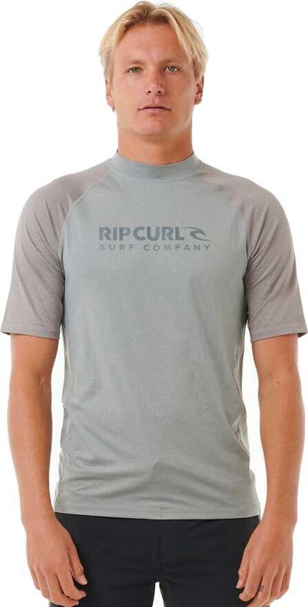 Rip Curl Shock UPF Short Sleeve Mens Light Grey Marle