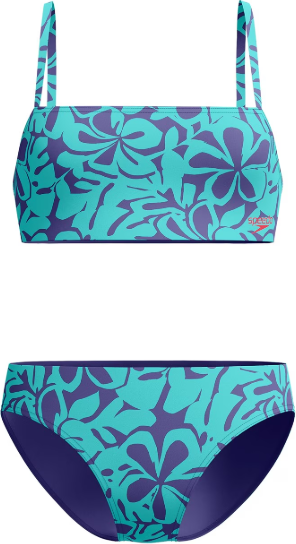 Speedo Printed Adjustable Thinstrap 2 Piece Womens Hapuna Blue