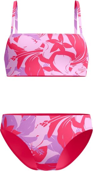 Speedo Printed Adjustable Thinstrap 2 Piece Womens Raspberry Fill