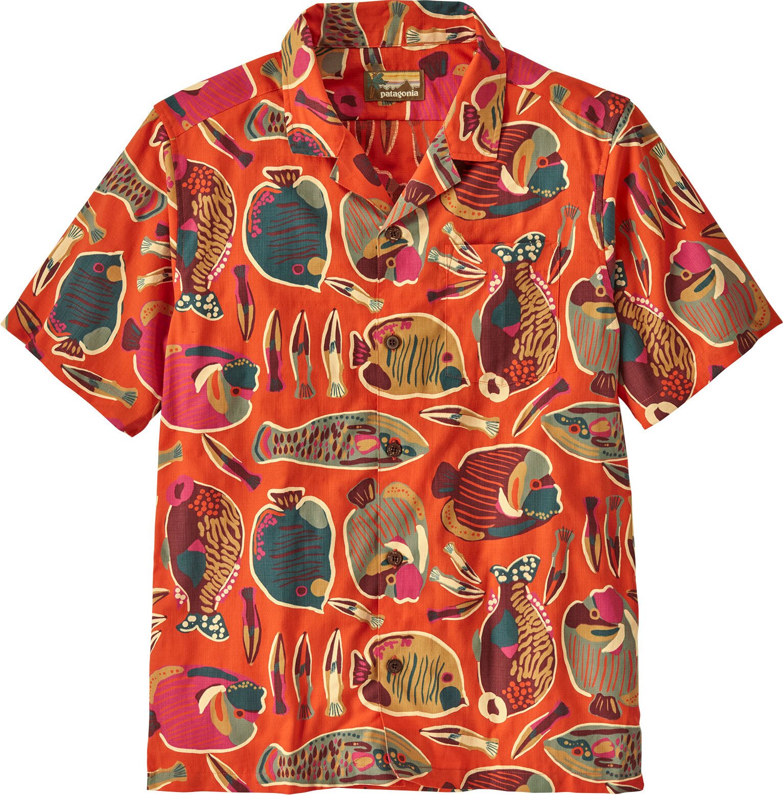 Patagonia Tidal Threads Camp Shirt Mens Wrasse: Pollinator Orange