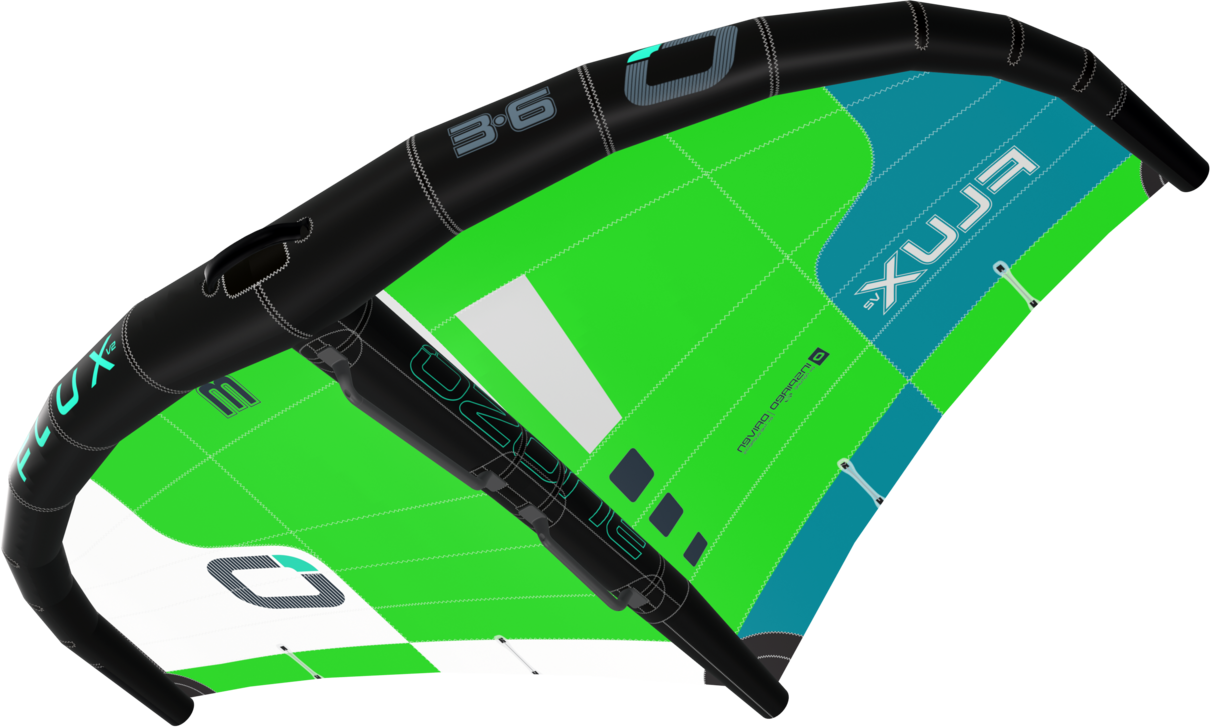 Ozone Flux V2 Wing 3.0m² Emerald / Green / White