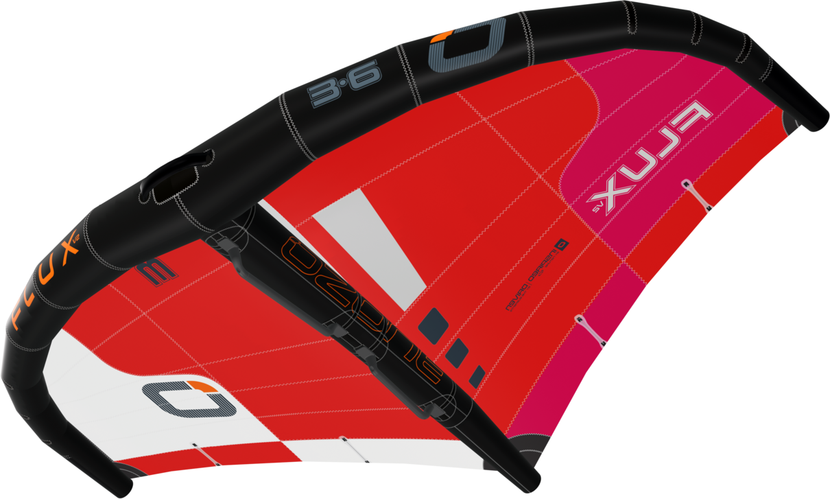 Ozone Flux V2 Wing 5.0m² Rubine Red / Red / White