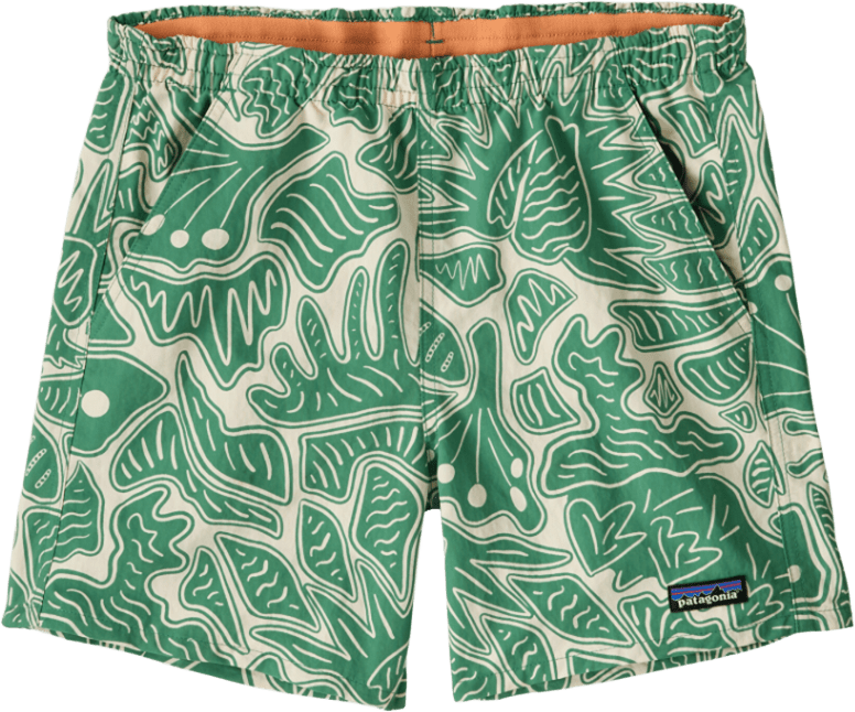 Patagonia Baggies Shorts 5" Womens Bees and Flowers: Heartleaf Green