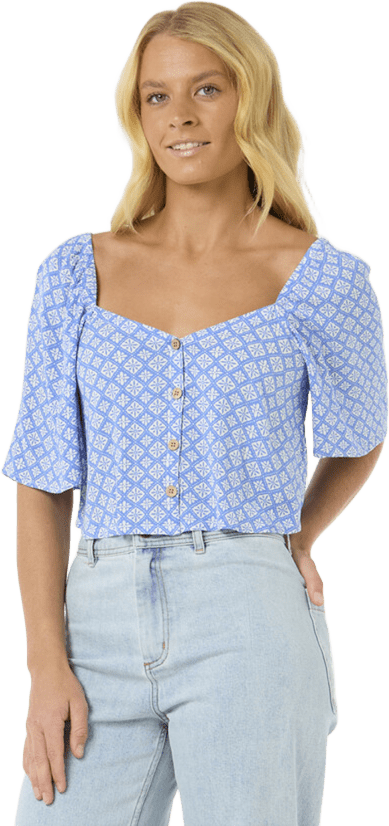 Rip Curl San Carlos Button Through Top Womens Blue