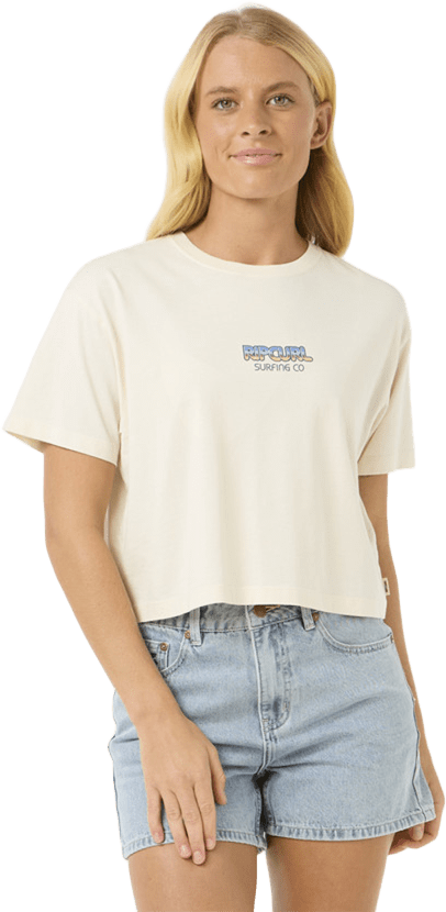 Rip Curl Sun & Sea Crop Tee Womens Bone