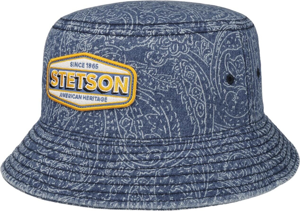 Stetson Bucket Denim Paisley Stetson Festival Denim Blue