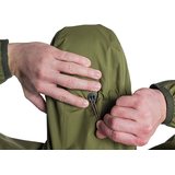 The hood adjusts for a secure fit and is cut to maintain maximum peripheral vision. Additional stretch at the cuffs and hood to seal out drafts and protect core heat