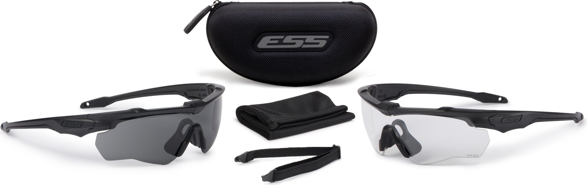 Ess Sunglasses Crossblade 2x Naro Kit Black with Clear/Smoke Gray Lens