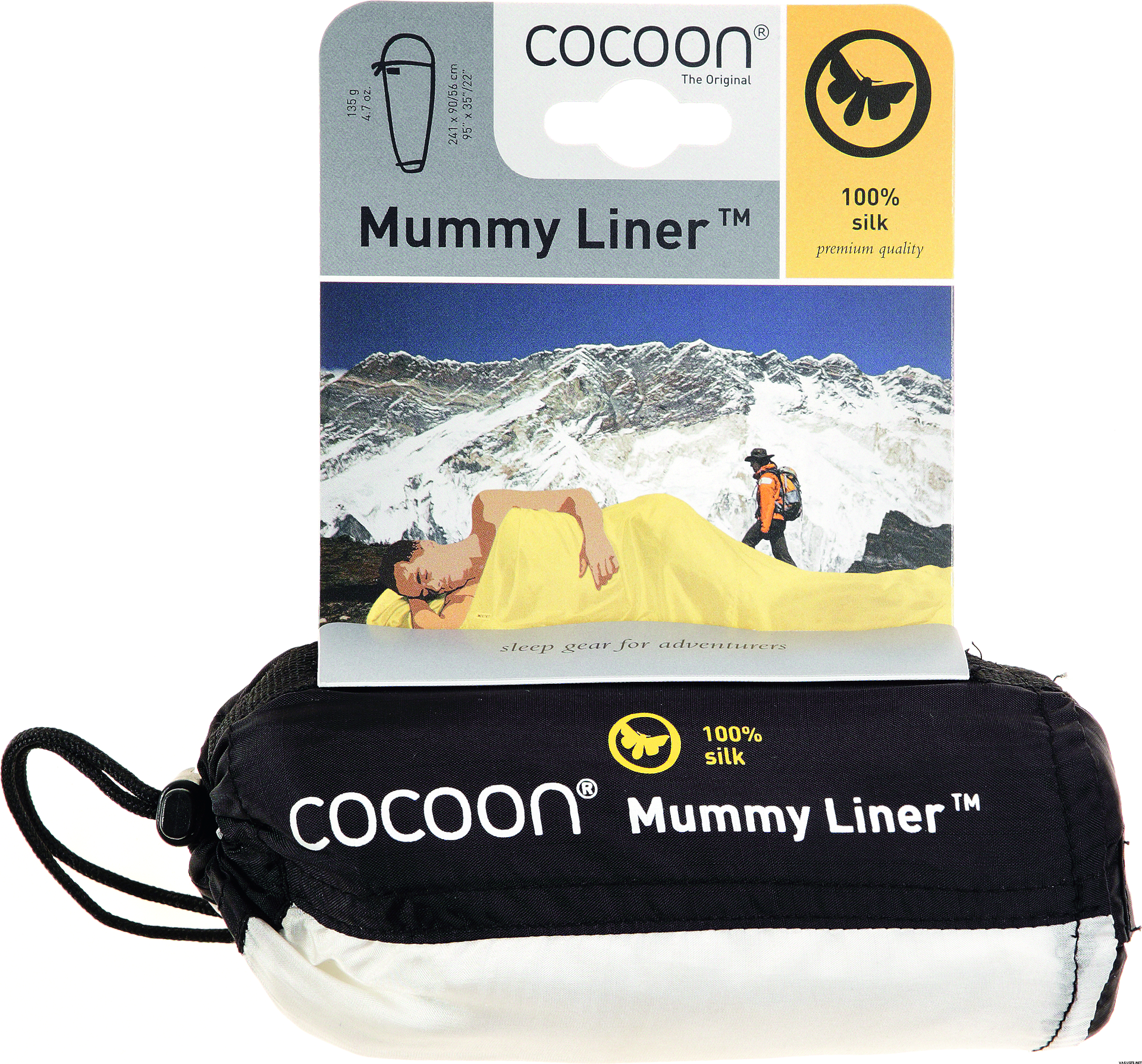 Cocoon MummyLiner Silkki, Mummy, Sleeping Bag Liners