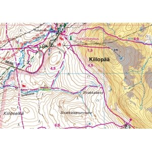 Saariselkä-Kiilopää ulkoilukartta 1:50 000, 2007, taitettu