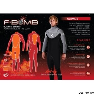 Rip Curl F-BOMB 6/5/4 Hood Chest Zip (wsmoff)