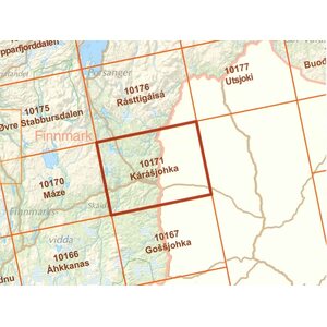 Norja 10171, Karasjohka 1:50 000, topografinen kartta