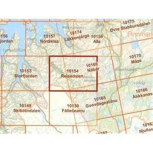 Norway 10154, Reisadalen, 1:50 000, topographic map