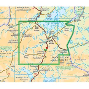 Hammastunturi Etelä-Inari 1:100 000, vedenkestävä ulkoilukartta 2016