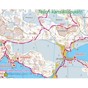 Teijo 1:25 000 vedenkestävä ulkoilukartta 2016