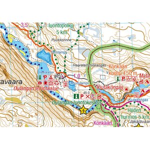 Ruka Oulanka Karhunkierros 1:50 000, vedenkestävä ulkoilukartta 2017