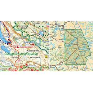 Kuusamo 1:100 000 vedenkestävä ulkoilukartta 2017