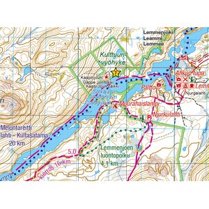 Lemmenjoki 1:100 000/1:50 000, vedenkestävä ulkoilukartta 2022