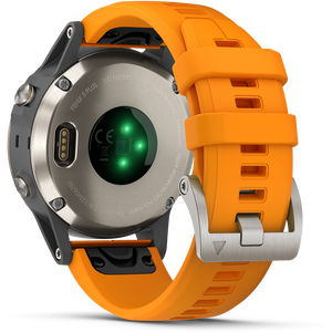 Garmin Fenix 5 Plus Sapphire,Ti w/Spark Orange Band