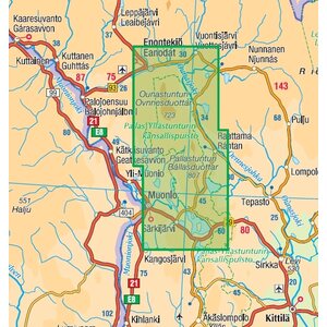 Pallas Hetta Olos 1:50 000, vedenkestävä ulkoilukartta 2019