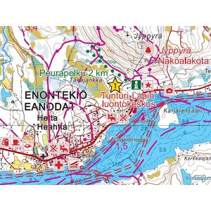 Pallas Hetta Olos 1:50 000, vedenkestävä ulkoilukartta 2019