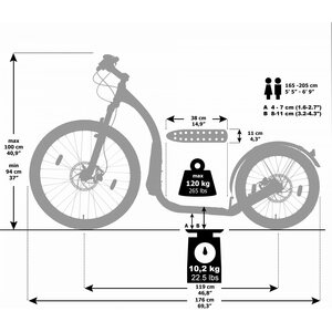 Kickbike Cross Fix with dog adapter and pulling line