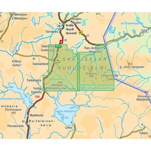 Saariselkä Sokosti 1:50 000 vedenkestävä ulkoilukartta 2021