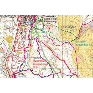 Saariselkä Sokosti 1:50 000 vedenkestävä ulkoilukartta 2021