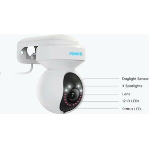 Reolink E1 Outdoor 5MP PTZ Auto Tracking AI WiFi camera with LED spotlights