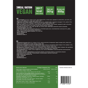 Tactical Foodpack 3 Meal Ration Vegan