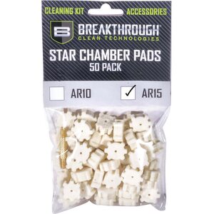 Breakthrough AR-15 Chamber Star Pad – 50 Pack with 8-32 Thread (Male / Male) Adapter