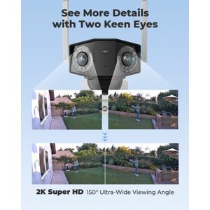 Reolink Duo 4G battery powered 2x4MP AI camera for outdoor use with LED-spotlights