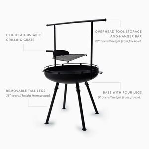 Barebones Cowboy Fire Pit Grill 30"