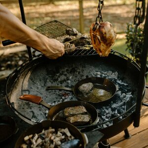Barebones Cowboy Fire Pit Grill 30"