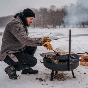 Barebones Cowboy Fire Pit Grill 23"