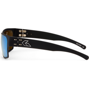Gatorz Delta Cerakote Black w/Silver Logo, Blue Mirror OPz Gray Lens