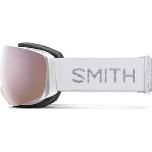 Smith I/O Mag S, White Chunky Knit w/ Chromapop Everyday Rose Gold Mirror + Chromapop Storm Rose Flash