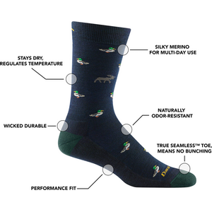Darn Tough Duck Duck Moose Crew Lightweight with Cushion Mens