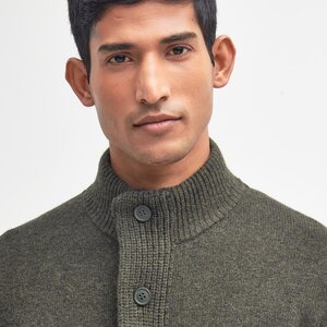 Barbour Essential Patch Zip Through Knitted Jumper Mens