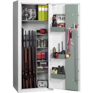 Nor-Lyx HL2000 avainlukollinen asekaappi 10 aseelle + sisähyllykkö