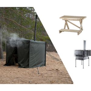 Savotta Hiisi 2 Sauna Tent Set (including Sauna Tent, Tent Stove and Sauna Bench)
