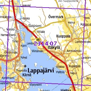 Lappajärvi 02/03, SK, taitettu, 2314 07 Maastokartta