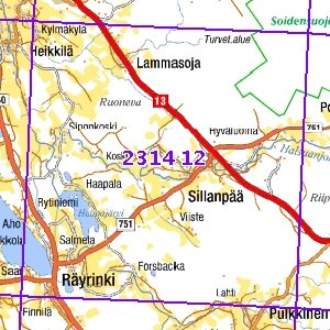 Räyrinki 02/03, SK, taitettu, 2314 12 Maastokartta