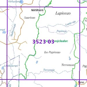Lapiosuo 90/93PP, taitettu, 3523 03 Peruskartta