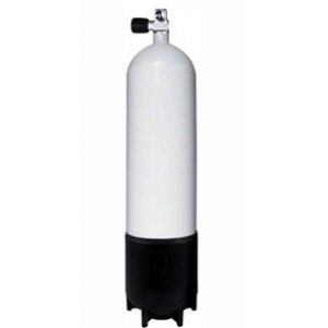 BtS Single Steel Cylinder 12 Liter, long, 230 Bar with valve and boot